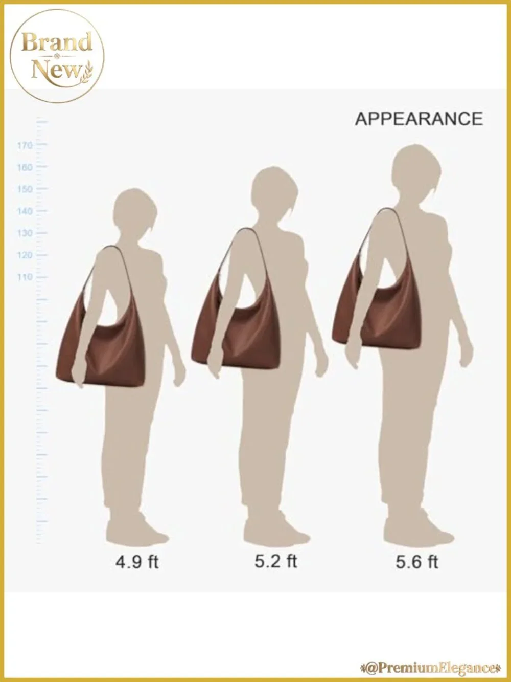 Slouchy Tote Bag Vegan Leather Crescent Hobo Zipper Shoulder Bag